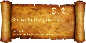 Dutka Krisztina névjegykártya